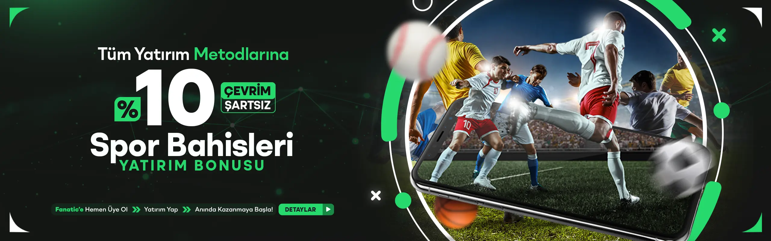 %10 Çevrimsiz Spor Yatırım Bonusu